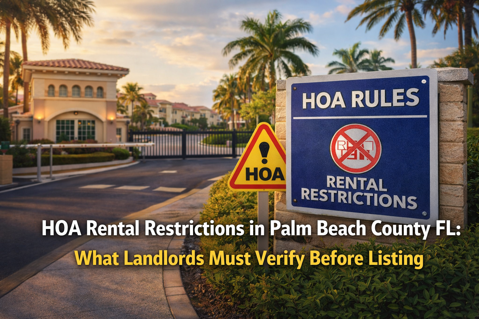 HOA Rental Restrictions in Palm Beach County FL: What Landlords Must Verify Before Listing